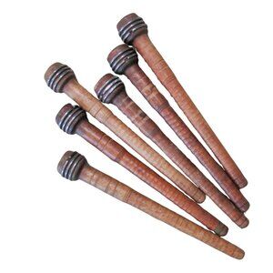 Set of 6 Antique Industrial Spindle Bobbins